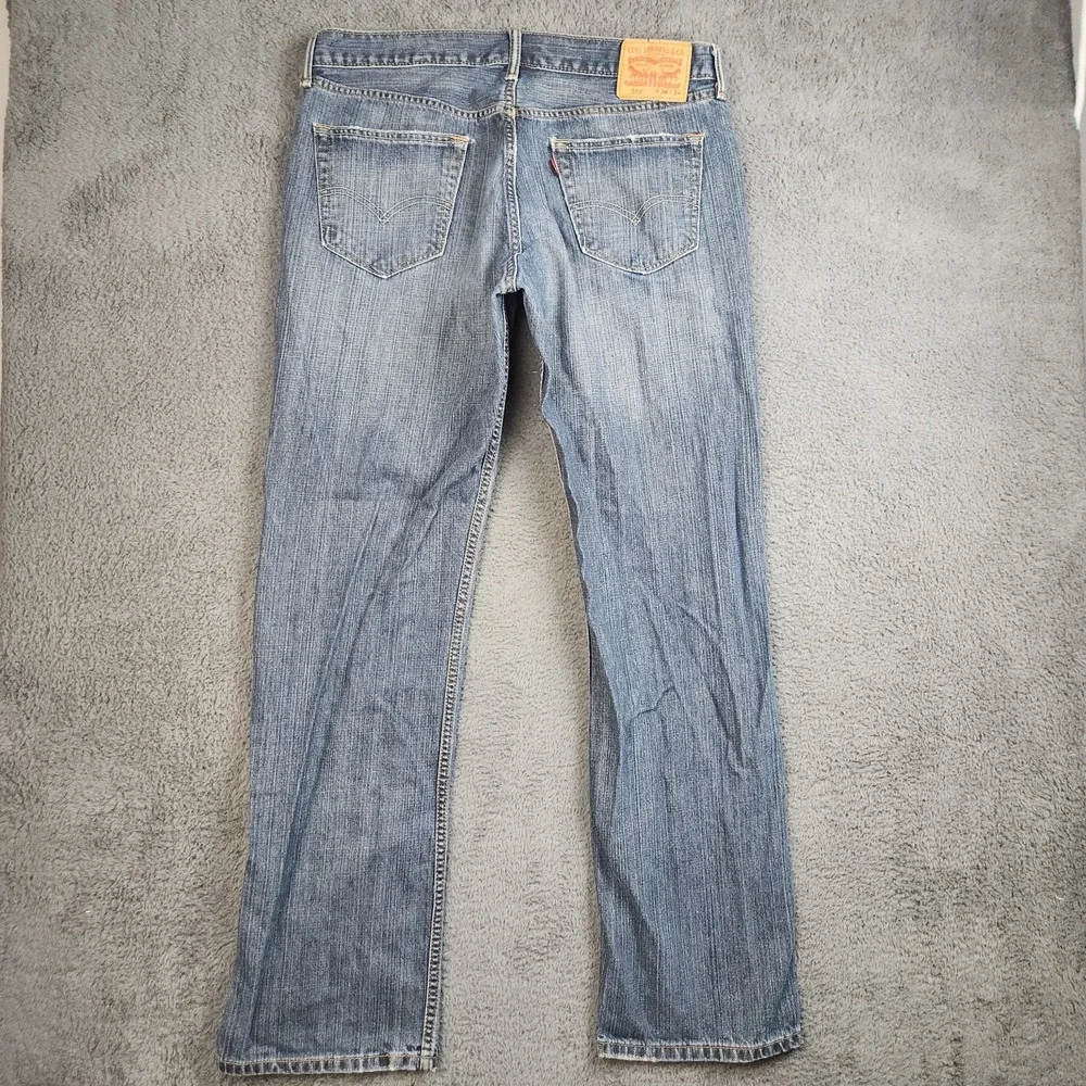 Levi's 559 Relaxed Straight Jeans Mens 36x34 Blue Mid Rise Distressed Denim